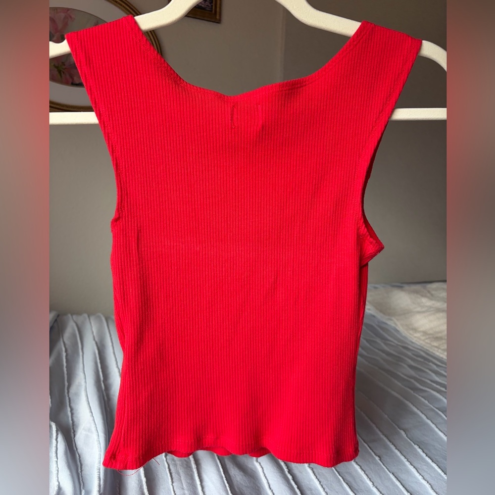 BDG Ribbed Square Neck Tank Top - Picture 2 of 3